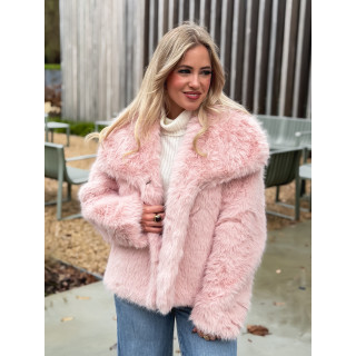 Veste en fausse fourrure Régina - Rose