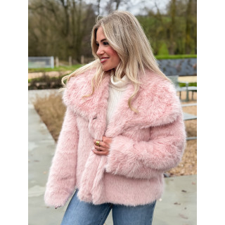 Veste en fausse fourrure Régina - Rose