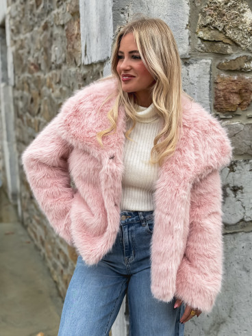 Veste en fausse fourrure Régina - Rose Veste en fausse fourrure Régina - Rose