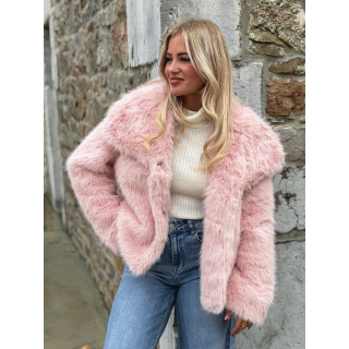 Veste en fausse fourrure Régina - Rose