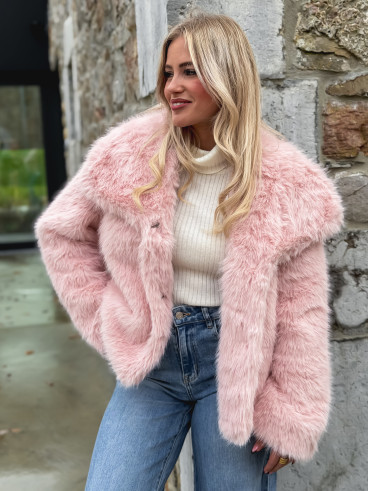 Veste en fausse fourrure Régina - Rose Veste en fausse fourrure Régina - Rose
