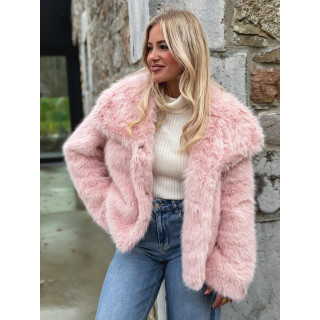 Veste en fausse fourrure Régina - Rose
