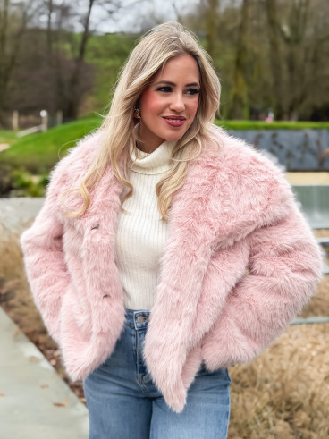 Veste en fausse fourrure Régina - Rose Veste en fausse fourrure Régina - Rose