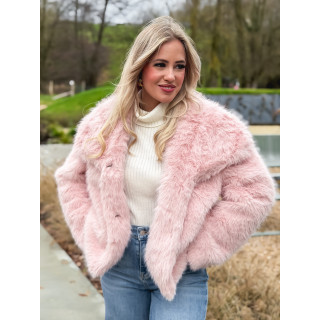 Veste en fausse fourrure Régina - Rose