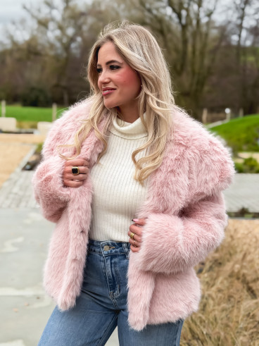 Veste en fausse fourrure Régina - Rose Veste en fausse fourrure Régina - Rose