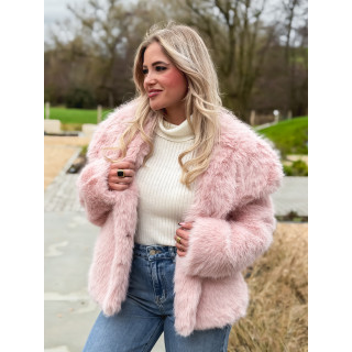 Veste en fausse fourrure Régina - Rose