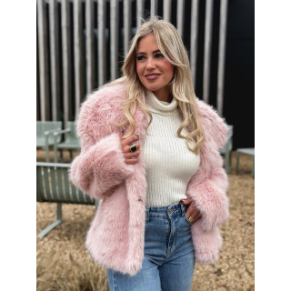 Veste en fausse fourrure Régina - Rose