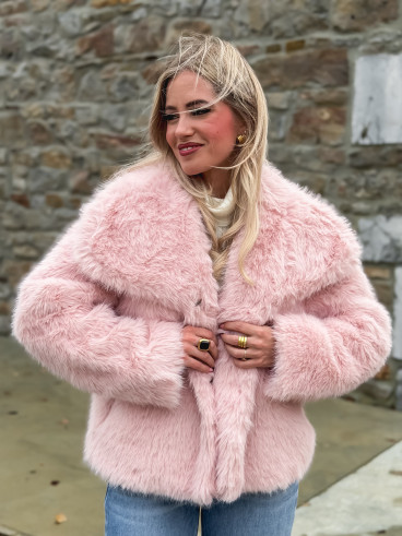 Veste en fausse fourrure Régina - Rose Veste en fausse fourrure Régina - Rose