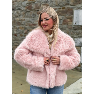 Veste en fausse fourrure Régina - Rose