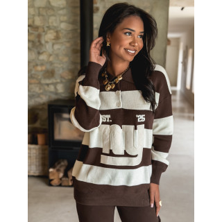 Pull ligné Gorgia - Chocolat/Ecru