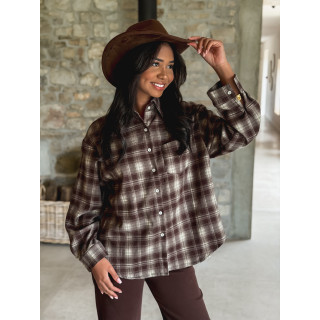 Chemise à carreaux Sonéllia - Chocolat/Vert