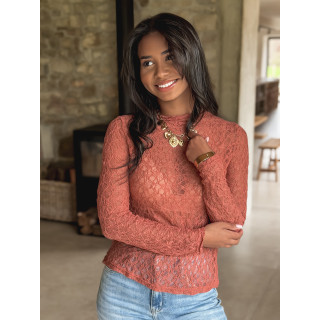 Blouse en dentelle Nancy - Brique