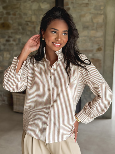 Chemise lignée Bénolla - Beige/Ecru Chemise lignée Bénolla - Beige/Ecru