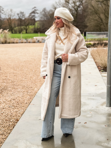 Manteau en teddy Miki - Ecru