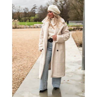 Manteau en teddy Miki - Ecru