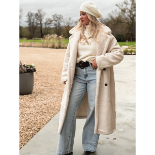 Manteau en teddy Miki - Ecru