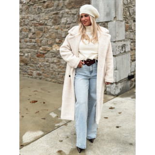 Manteau en teddy Miki - Ecru