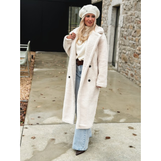 Manteau en teddy Miki - Ecru