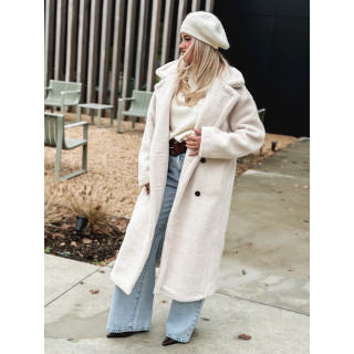 Manteau en teddy Miki - Ecru