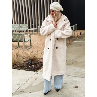 Manteau en teddy Miki - Ecru