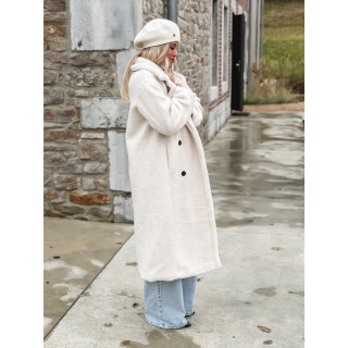 Manteau en teddy Miki - Ecru