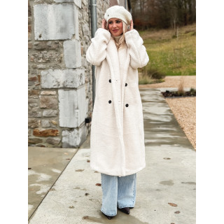 Manteau en teddy Miki - Ecru