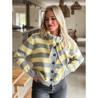 Gilet Ligné Elowya - Jaune/Gris