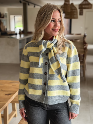 Gilet Ligné Elowya - Jaune/Gris Gilet Ligné Elowya - Jaune/Gris