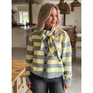 Gilet Ligné Elowya - Jaune/Gris