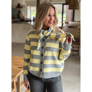 Gilet Ligné Elowya - Jaune/Gris