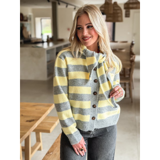 Gilet Ligné Elowya - Jaune/Gris