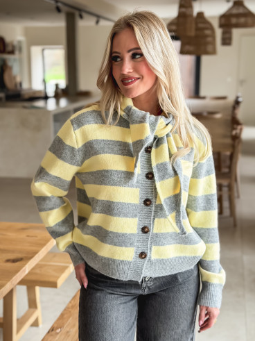 Gilet Ligné Elowya - Jaune/Gris Gilet Ligné Elowya - Jaune/Gris