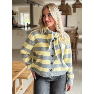 Gilet Ligné Elowya - Jaune/Gris