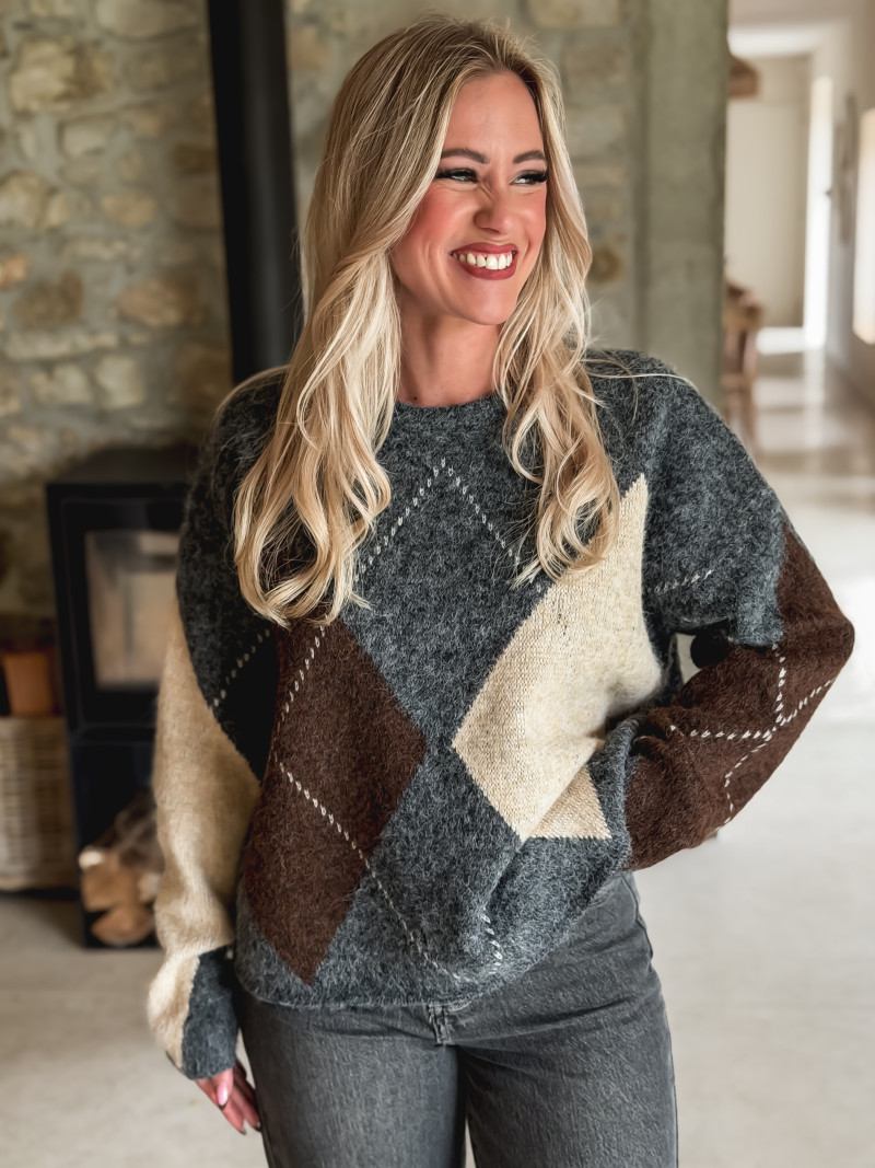 Pull Catheline - Gris/Beige