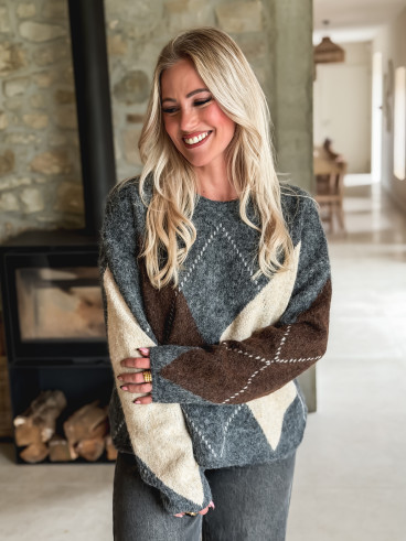 Pull Catheline - Gris/Beige