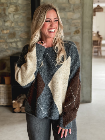 Pull Catheline - Gris/Beige