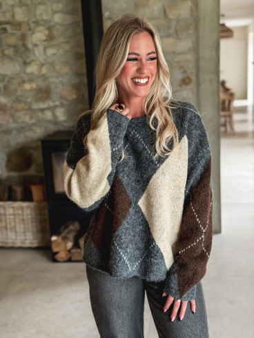 Pull Catheline - Gris/Beige