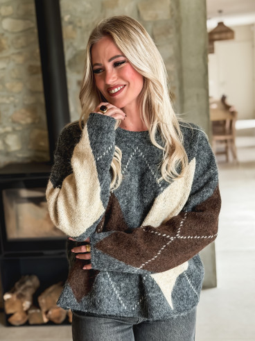 Pull Catheline - Gris/Beige