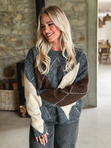 Pull Catheline - Gris/Beige