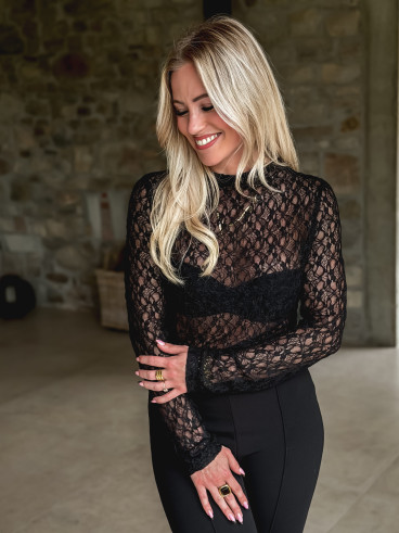 Blouse en dentelle Nancy - Noir Blouse en dentelle Nancy - Noir