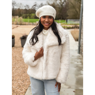 Veste en fausse fourrure Régina - Ivoire