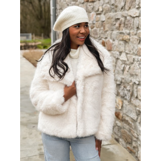 Veste en fausse fourrure Régina - Ivoire