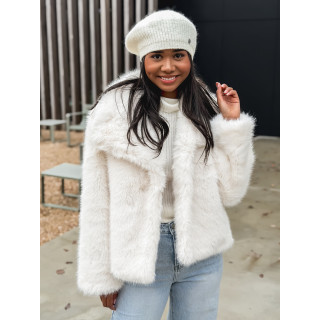 Veste en fausse fourrure Régina - Ivoire