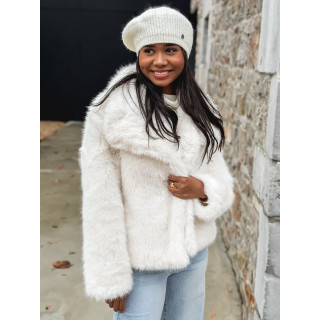 Veste en fausse fourrure Régina - Ivoire