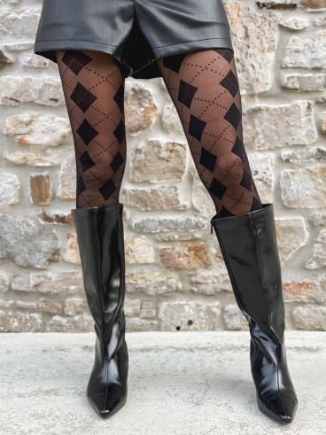 Bas collant à motifs Saria - Noir Bas collant à motifs Saria - Noir