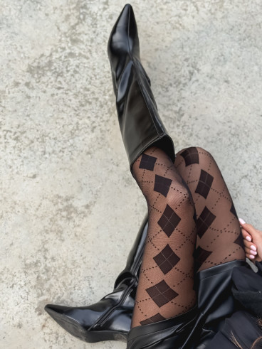 Bas collant à motifs Saria - Noir Bas collant à motifs Saria - Noir