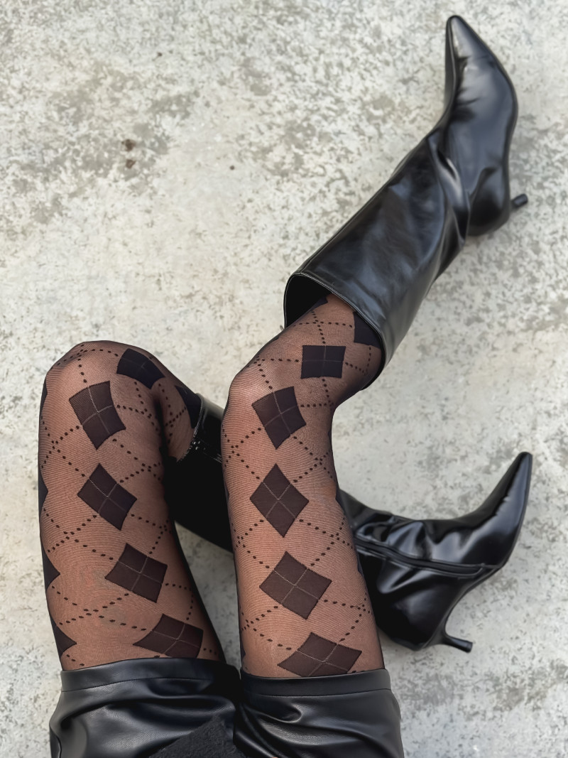 Bas collant à motifs Saria - Noir Bas collant à motifs Saria - Noir