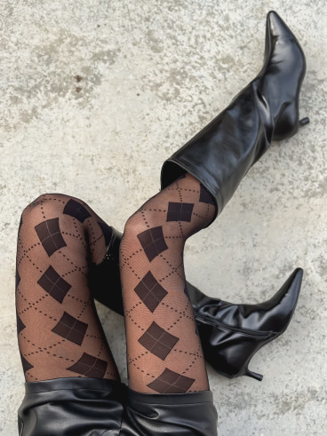 Bas collant à motifs Saria - Noir Bas collant à motifs Saria - Noir