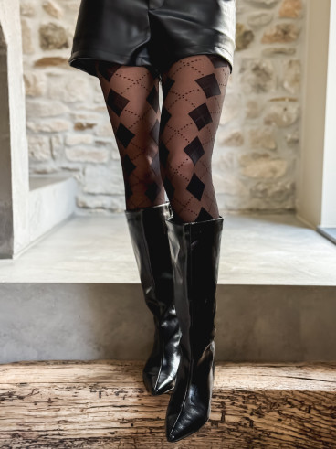 Bas collant à motifs Saria - Noir Bas collant à motifs Saria - Noir