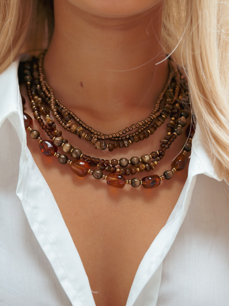 Collier Acacia - Chocolat Collier Acacia - Chocolat